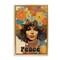 Stupell Industries Peace Groovy Afro Girl Floating Frame, design by Sasha